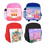 Personalised Kids Backpack Any Name Princess Design Boys Girls kid School Bag 33