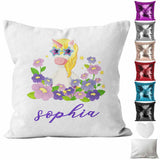 Personalised Cushion Unicorn Sequin Cushion Pillow Printed Birthday Gift 42