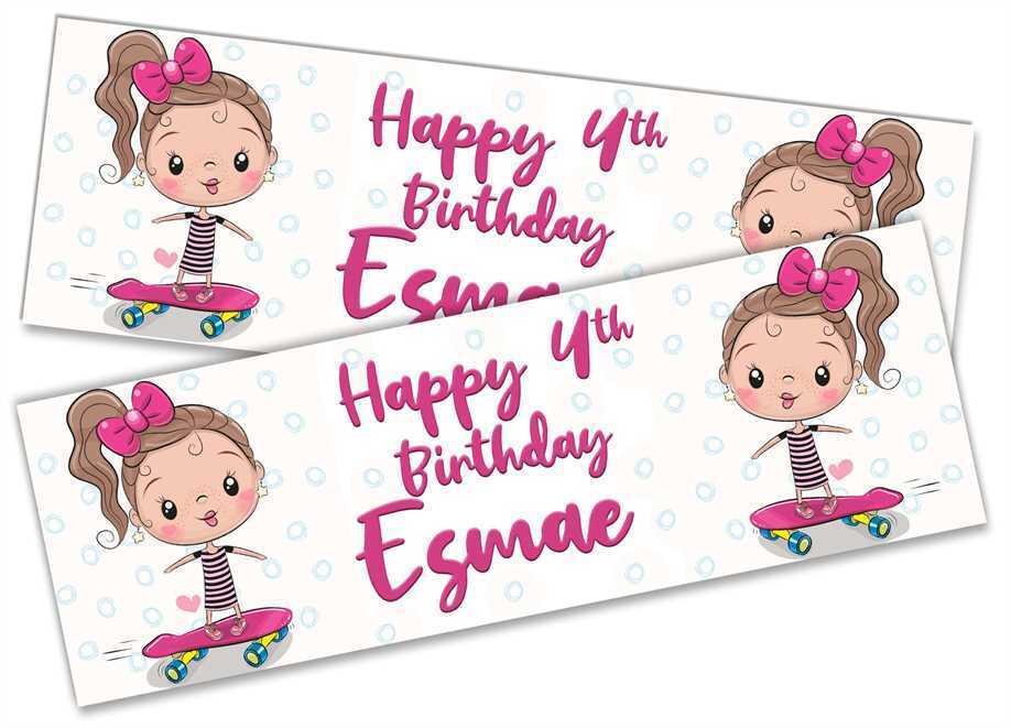 Personalised Birthday Banners Generic Design Children Kids Party Decoration 190