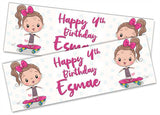 Personalised Birthday Banners Generic Design Children Kids Party Decoration 190