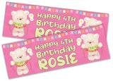 Personalised Birthday Banners Teddy Design Children Kids Party Decoration 114