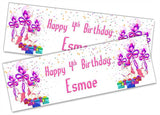 Personalised Birthday Banners Generic Design Children Kids Party Decoration 190