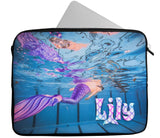 Personalised Any Name Mermaid Design Laptop Case Sleeve Tablet Bag 14