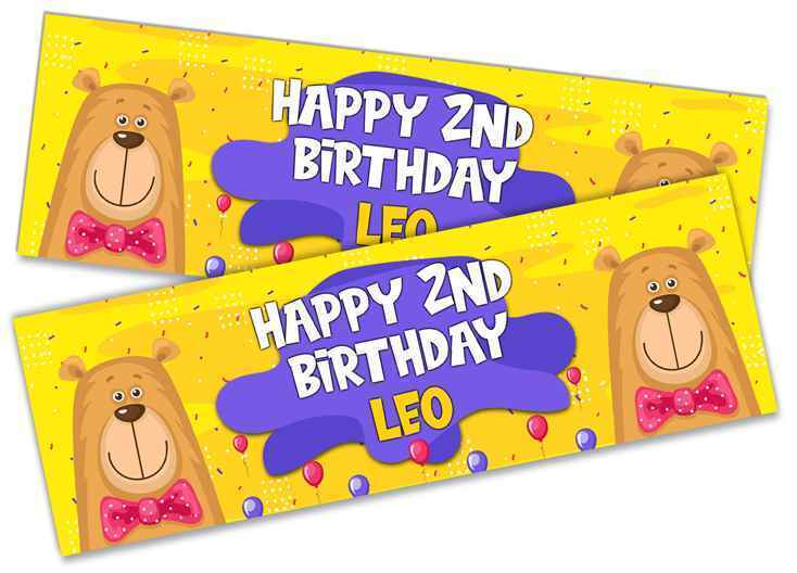 Personalised Birthday Banners Generic Design Children Kids Party Decoration 230