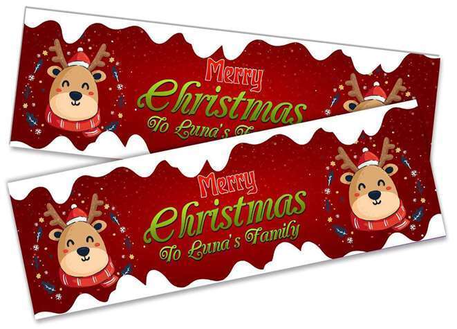 Personalised Banner Christmas Design Party Decoration 19