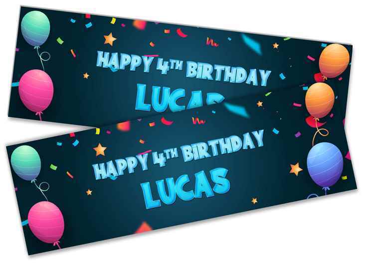 Personalised Birthday Banners Generic Design Children Kids Party Decoration 203