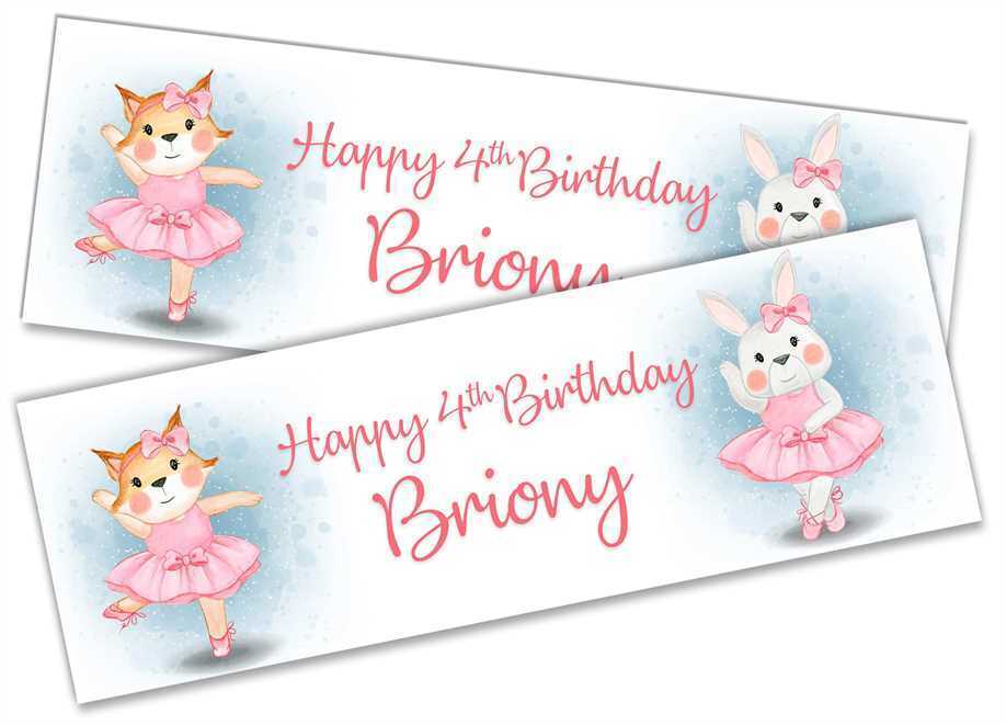 Personalised Birthday Banners Generic Design Children Kids Party Decoration 183