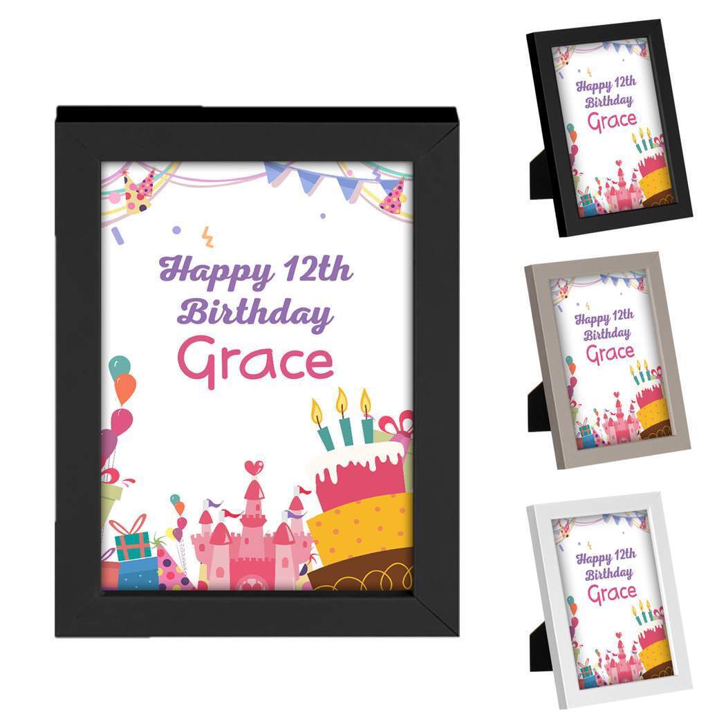 Personalised Birthday Wooden Frames Any Name Children Party Decoration Gift 4