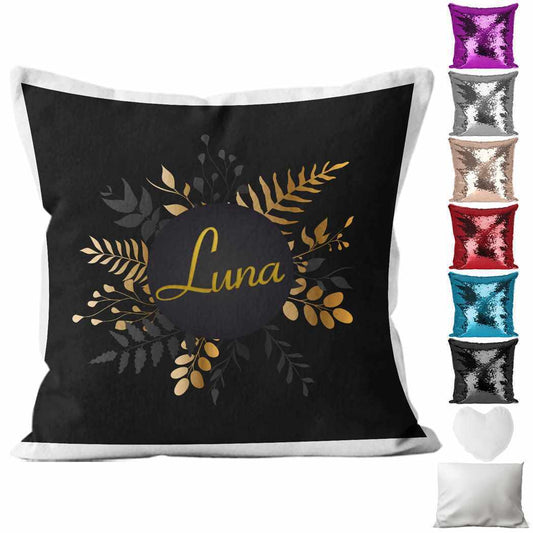 Personalised Cushion Floral Sequin Cushion Pillow Printed Birthday Gift 22