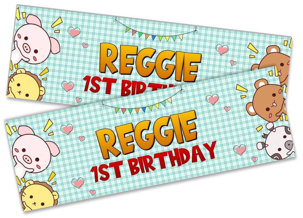 Personalised Birthday Banners Generic Design Children Kids Party Decoration 251