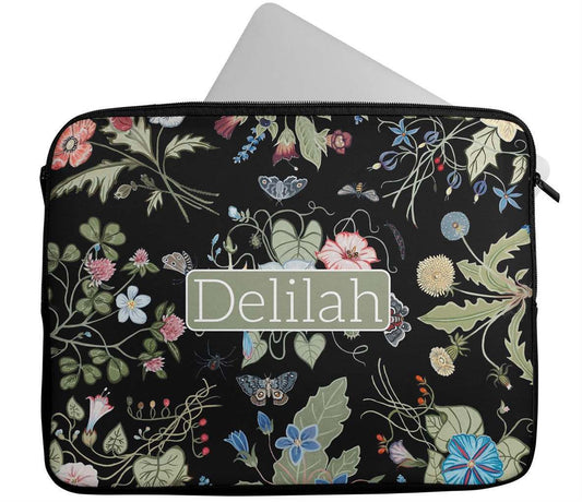 Personalised Any Name Floral Design Laptop Case Sleeve Tablet Bag 4