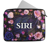 Personalised Any Name Floral Design Laptop Case Sleeve Tablet Bag 27