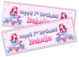 Personalised Birthday Banners Generic Design Children Kids Party Decoration 161