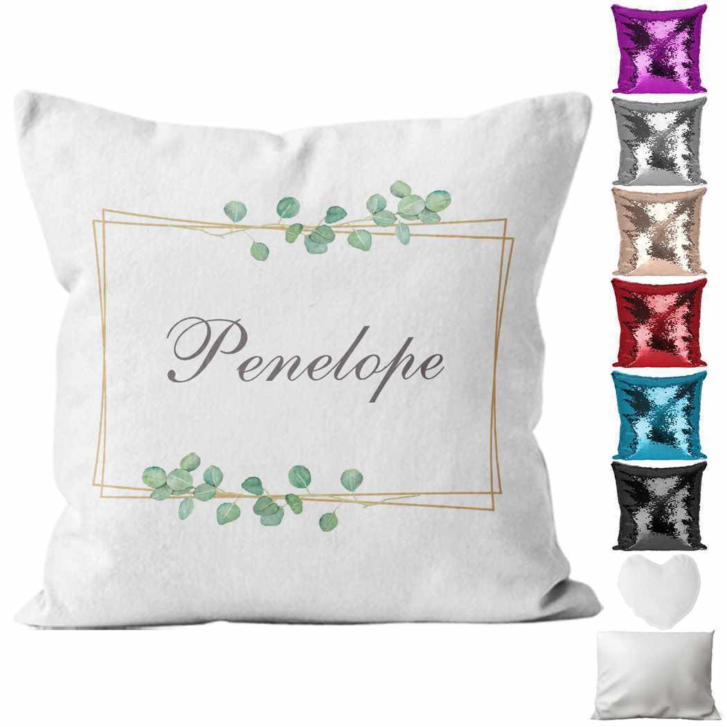 Personalised Cushion Floral Sequin Cushion Pillow Printed Birthday Gift 92