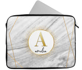 Personalised Any Name Marble Design Laptop Case Sleeve Tablet Bag 32