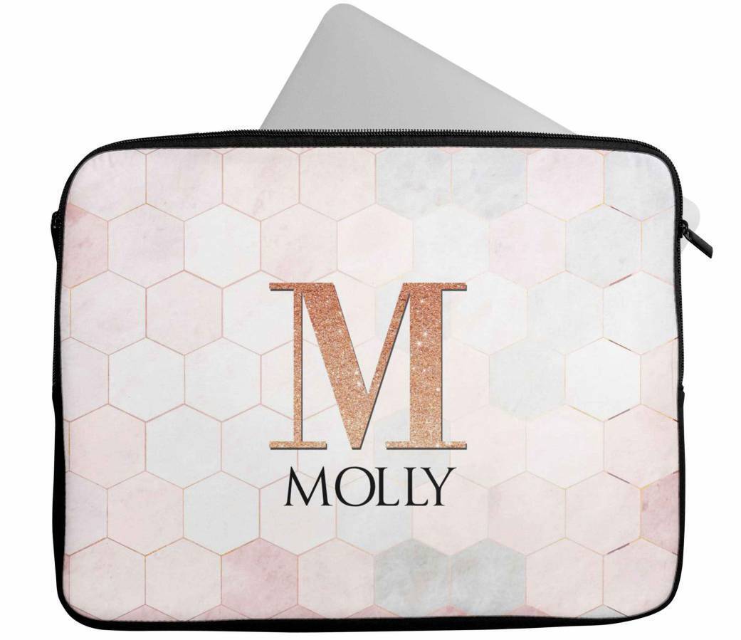 Personalised Any Name Marble Design Laptop Case Sleeve Tablet Bag 70