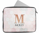 Personalised Any Name Marble Design Laptop Case Sleeve Tablet Bag 70