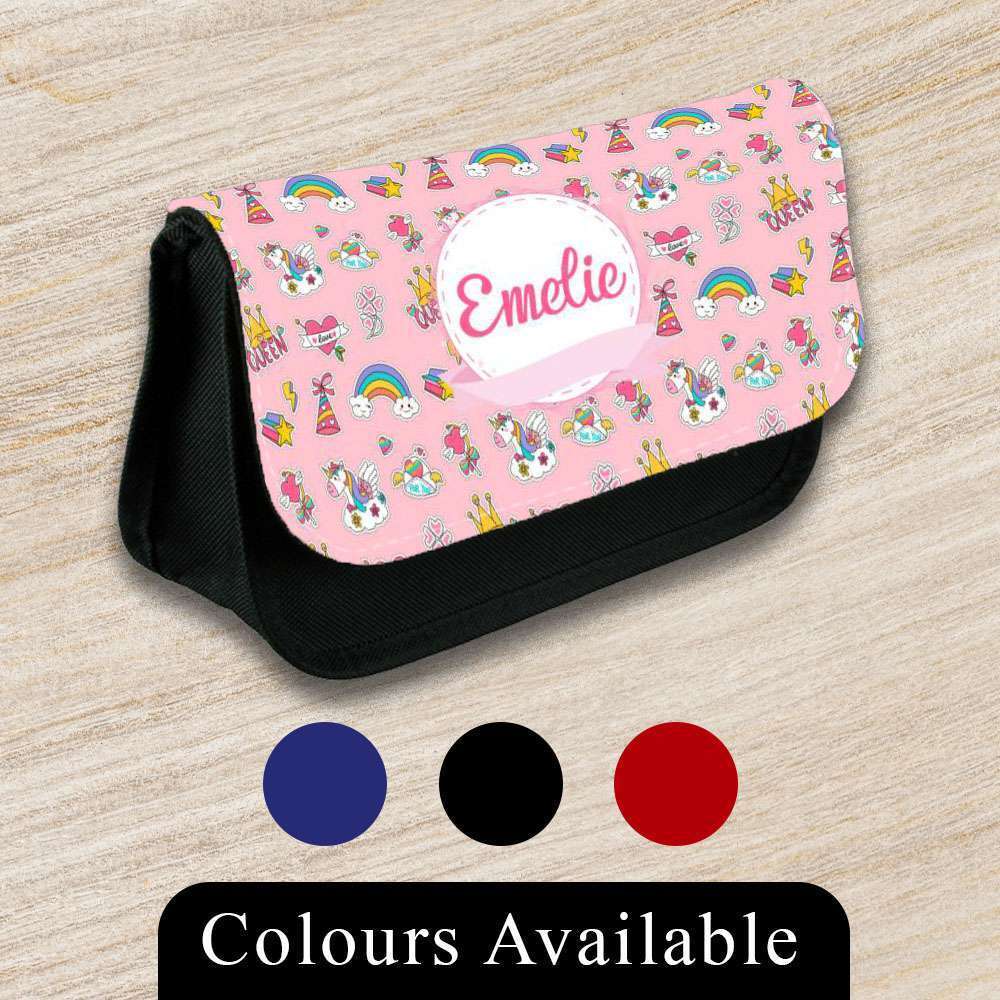 Personalised Pencil Case Unicorn Girls Boys Stationary Kids School Bag 7