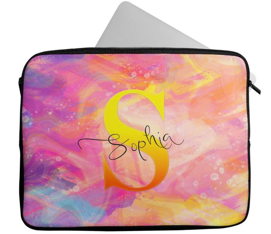 Personalised Any Name Marble Design Laptop Case Sleeve Tablet Bag 105