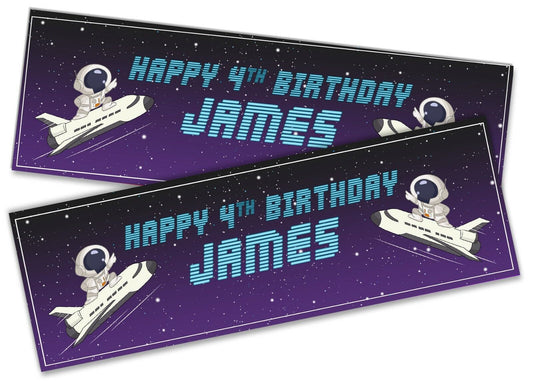 x2 Personalised Birthday Banner Space Children Kids Party Decoration 9