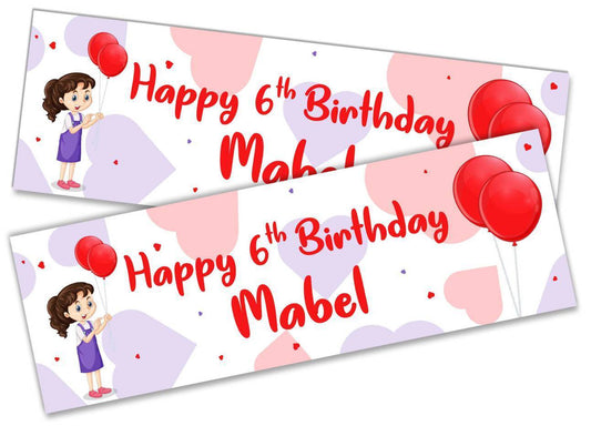 Personalised Birthday Banners Generic Design Children Kids Party Decoration 146