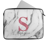 Personalised Any Name Marble Glitter Design Laptop Case Sleeve Tablet Bag 107