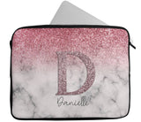 Personalised Any Name Marble Glitter Design Laptop Case Sleeve Tablet Bag 91