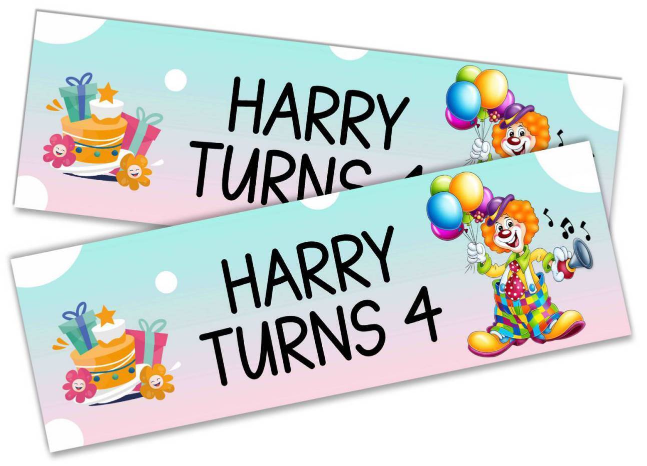 Personalised Birthday Banners Generic Design Children Kids Party Decoration 139