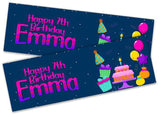 Personalised Birthday Banners Generic Design Children Kids Party Decoration 219