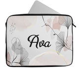 Personalised Any Name Floral Design Laptop Case Sleeve Tablet Bag 27