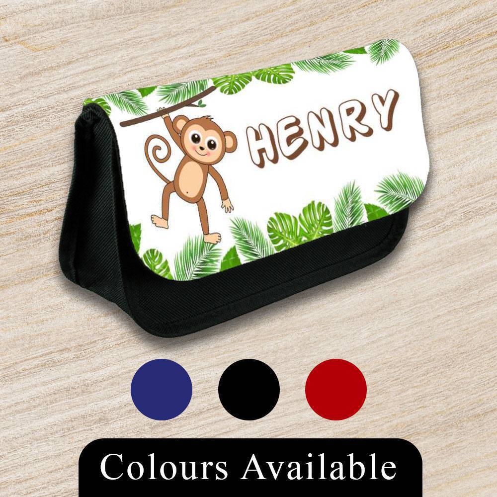 Personalised Pencil Case Animal Girls Boys Stationary Kids School Bag 13