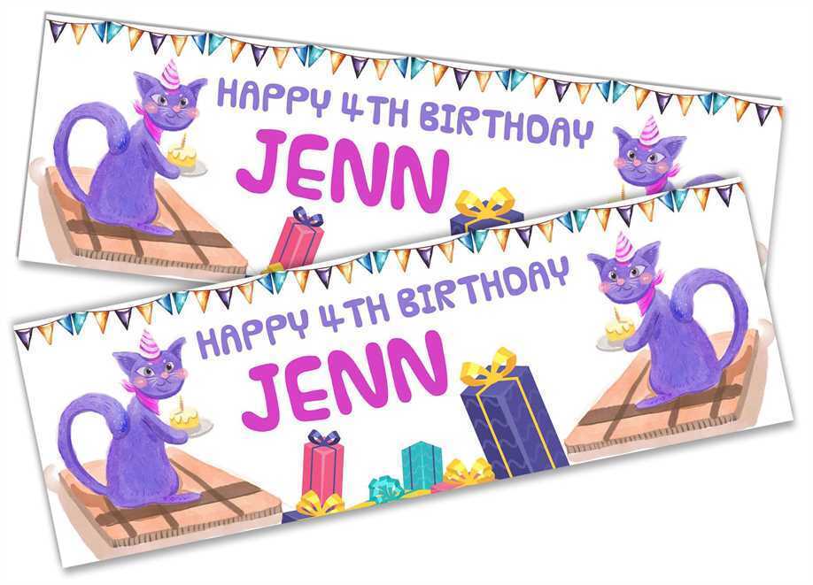 Personalised Birthday Banners Generic Design Children Kids Party Decoration 45