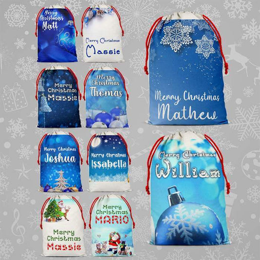 Personalised Christmas Sack Santa Bag Xmas Boy Girl Gift Stocking Bag 4