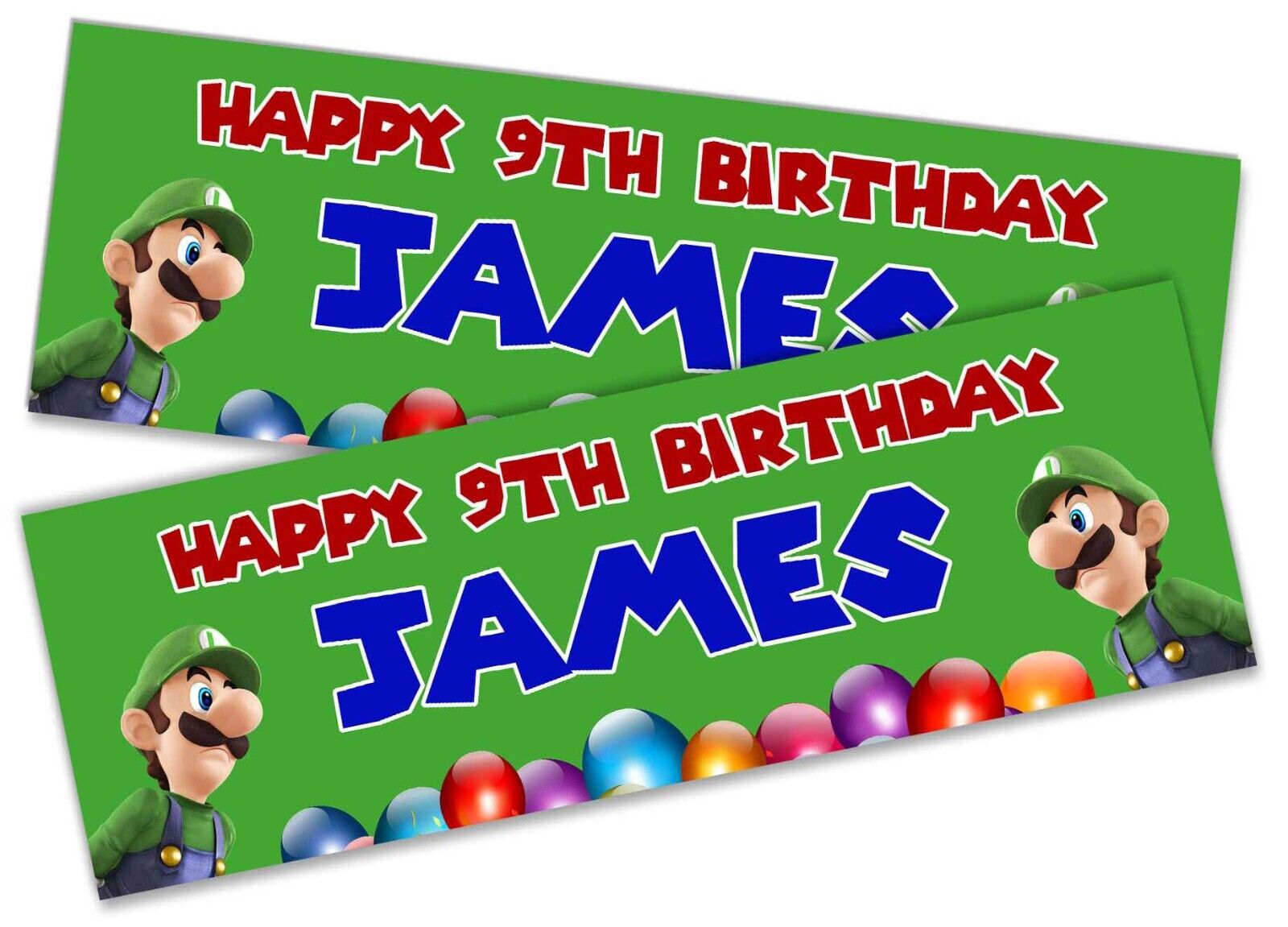 Personalised Birthday Banners Mario Design Children Kids Party Decoration 4