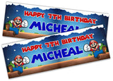 Personalised Birthday Banners Mario Design Children Kids Party Decoration 4