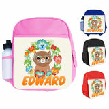 Personalised Kids Backpack Any Name Animal Design Boys Girls kid School Bag 21