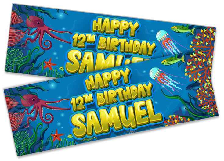 Personalised Birthday Banners Generic Design Children Kids Party Decoration 215