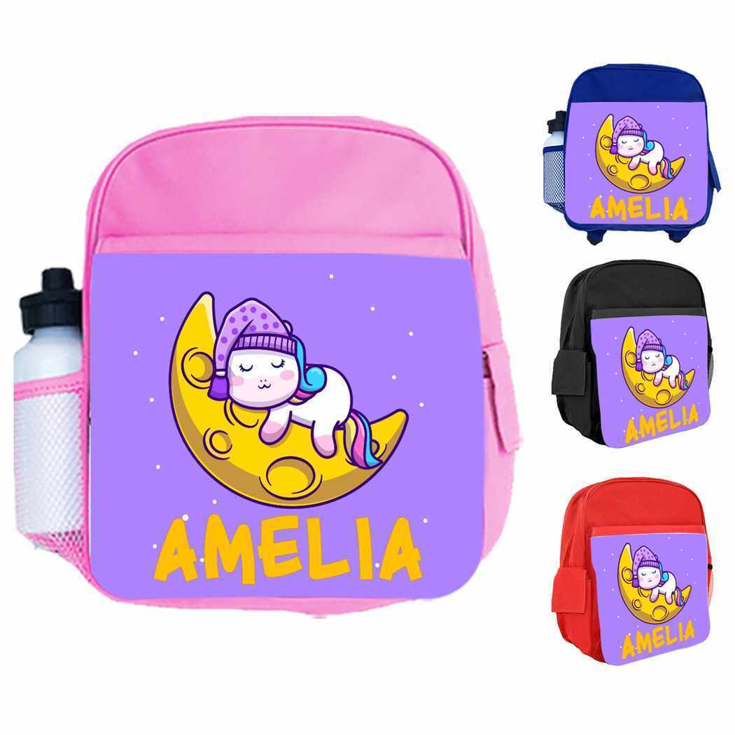 Personalised Kids Backpack Any Name Generic Design Boys Girls kid School Bag 24