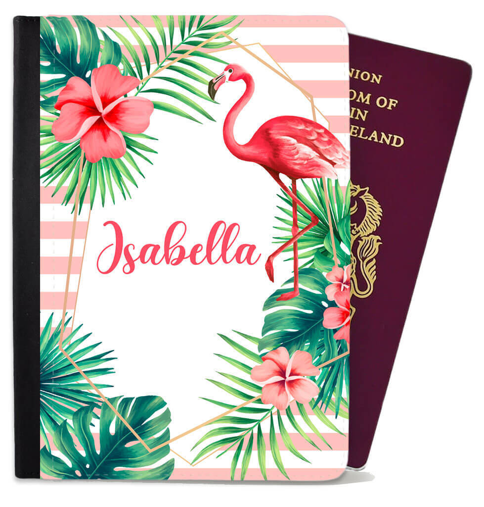 Personalised Flamingo Passport Cover Holder Any Name Holiday Accessory 9