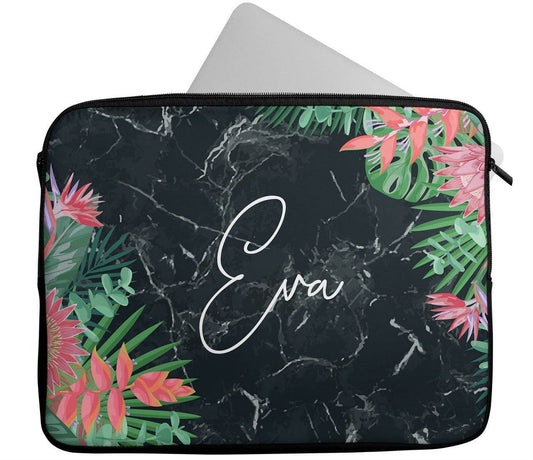 Personalised Any Name Floral Design Laptop Case Sleeve Tablet Bag 3