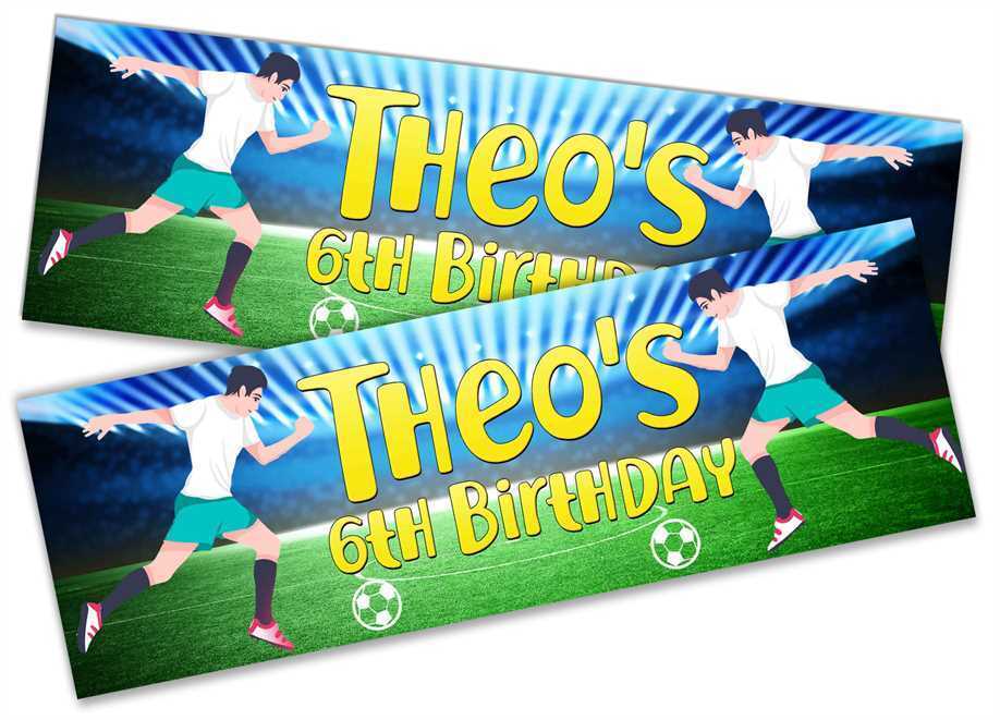 Personalised Birthday Banners Football Design Children Kids Party Decoration 56