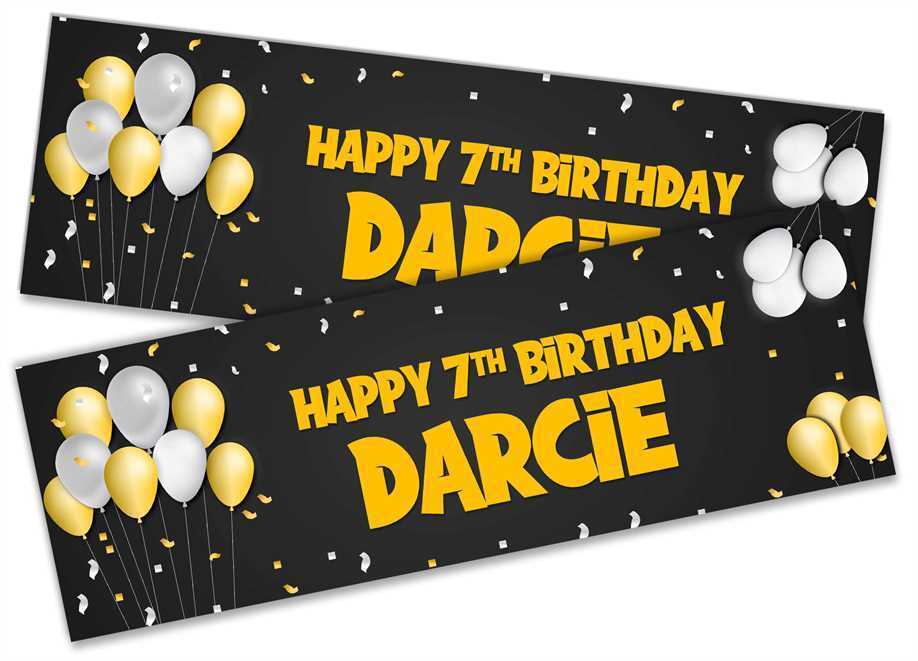 Personalised Birthday Banners Generic Design Children Kids Party Decoration 186