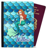 Personalised Mermaid Children Passport Cover Holder Any Name Holiday Accessory 2