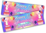 Personalised Birthday Banners Unicorn Design Children Kids Party Decoration 22