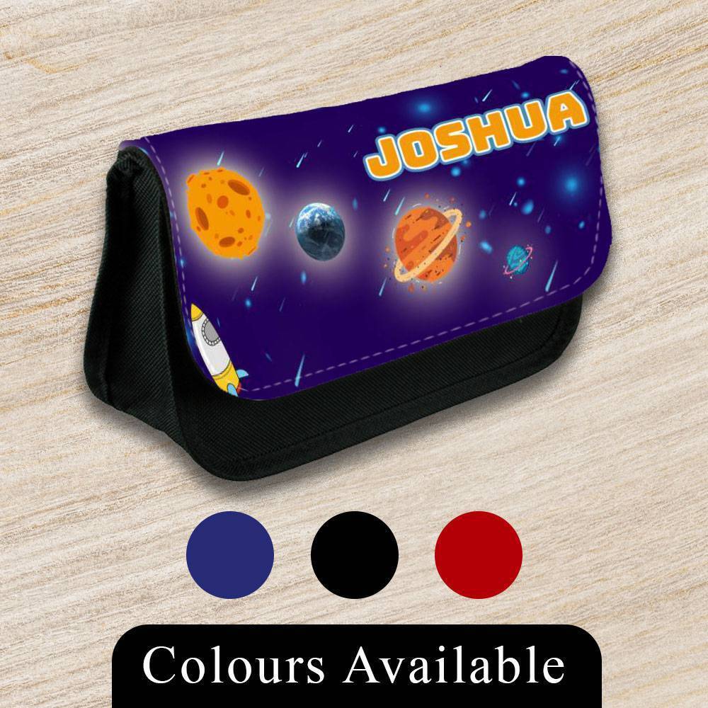 Personalised Pencil Case Space Girls Boys Stationary Kids School Bag 11