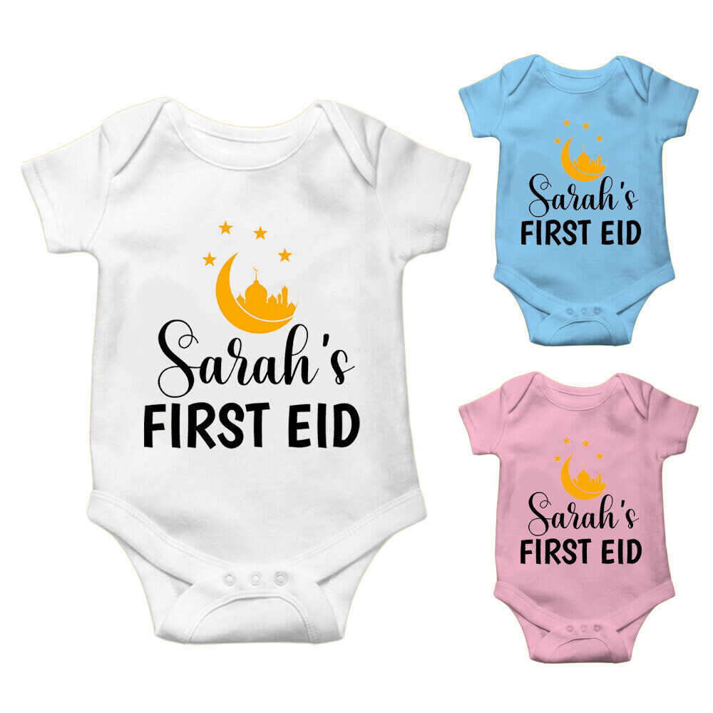 Personalised Eid Baby Vest Baby grow Little baby body suit 4