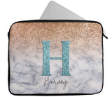 Personalised Any Name Marble Glitter Design Laptop Case Sleeve Tablet Bag 91