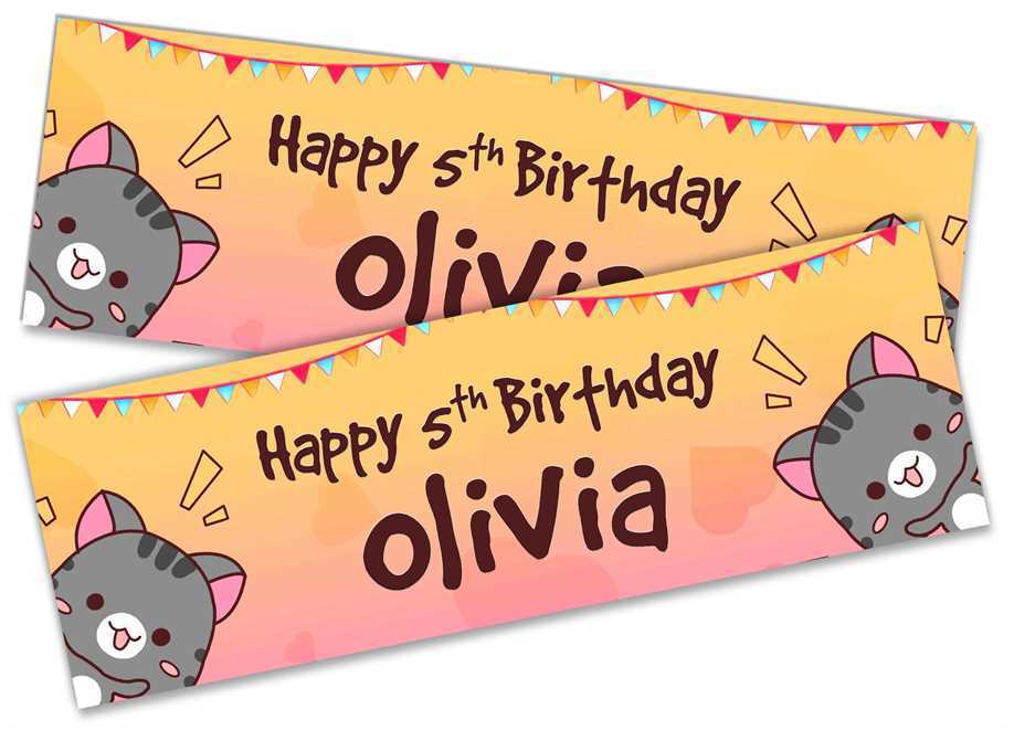 Personalised Birthday Banners Generic Design Children Kids Party Decoration 133