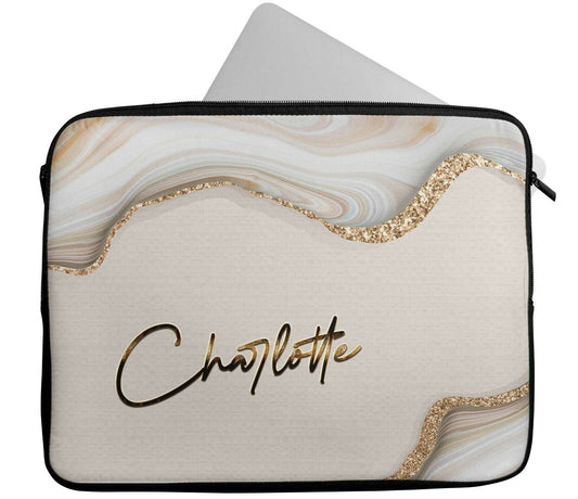 Personalised Any Name Marble Laptop Case Sleeve Tablet Bag Chromebook Gift 05