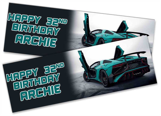 Personalised Birthday Banners Car Design Children Kids Party Decoration 162